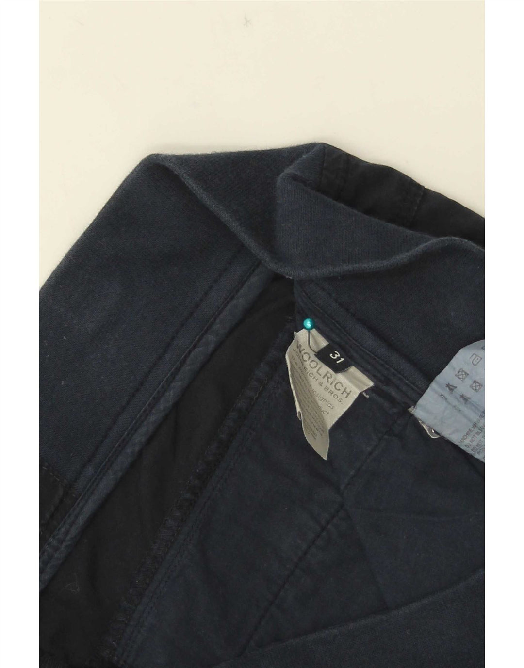 Woolrich Womens Straight Trousers W31 L31 Navy Blue Cotton