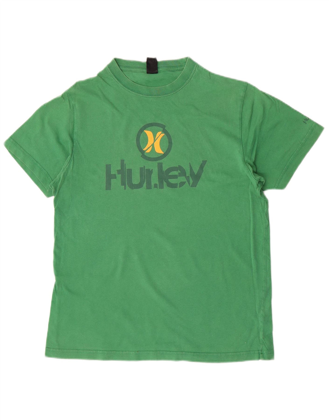 Hurley Mens Graphic T-Shirt Top Medium Green Cotton