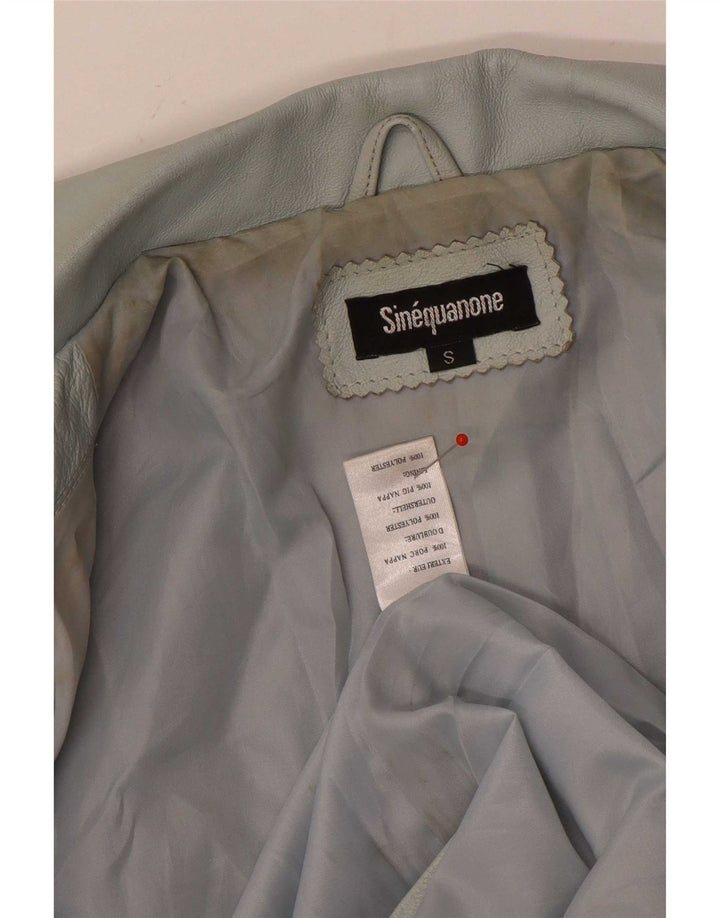 Sinequanone Womens Oversized Leather Utility Jacket UK 10 Small Grey