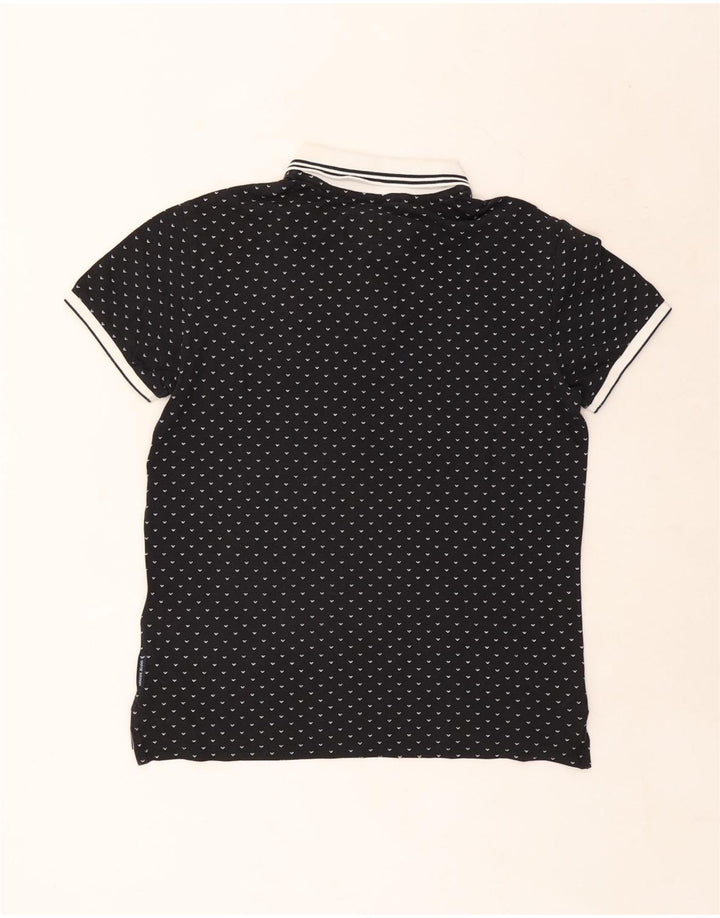 Armani Mens Regular Polo Shirt Small Black Spotted Cotton