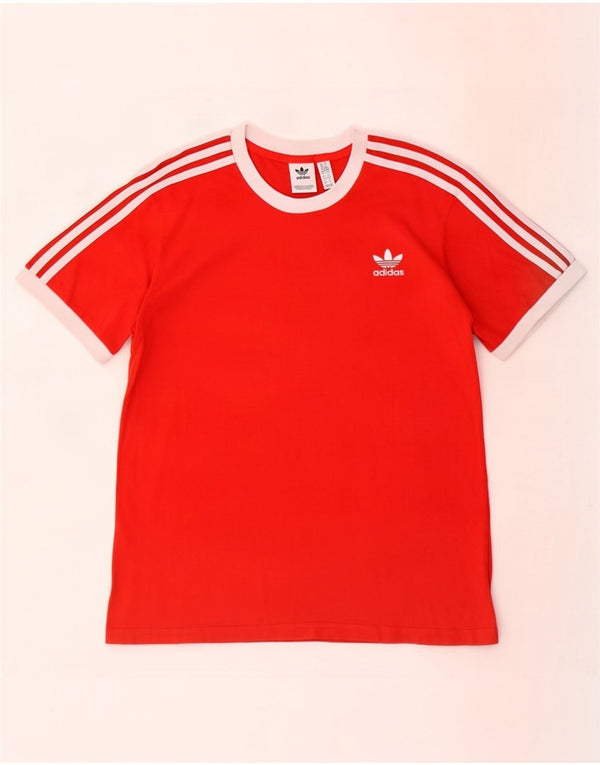 Adidas Womens T-Shirt Top UK 18 XL Red Colourblock