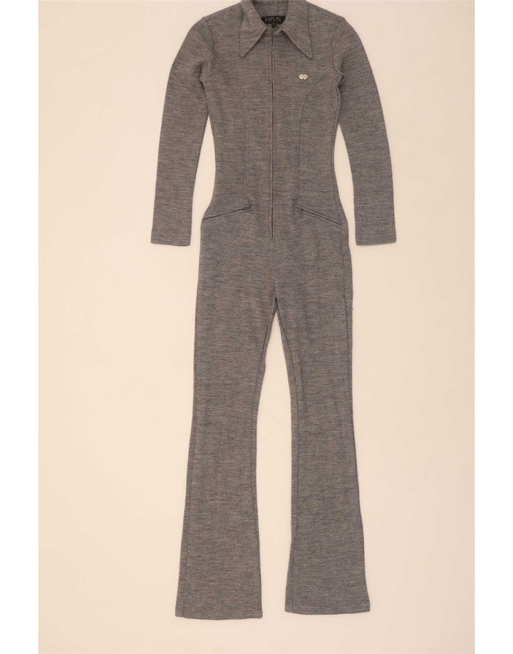 Replay Womens Jumpsuit UK 4 XS Grey Acrylic