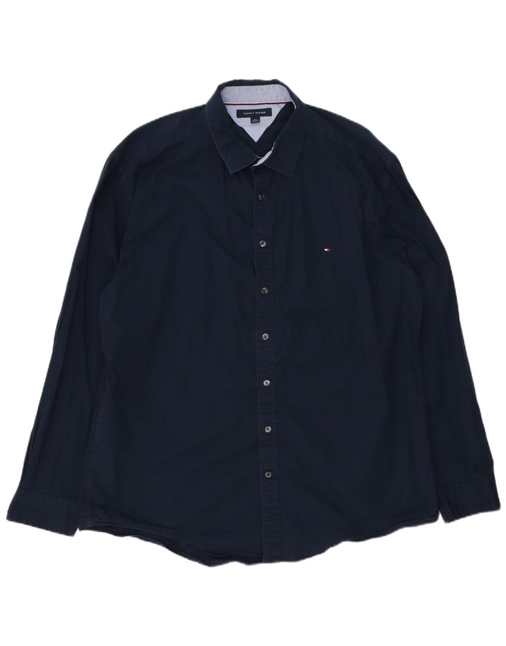 Tommy Hilfiger Mens Shirt 2XL Navy Blue Cotton