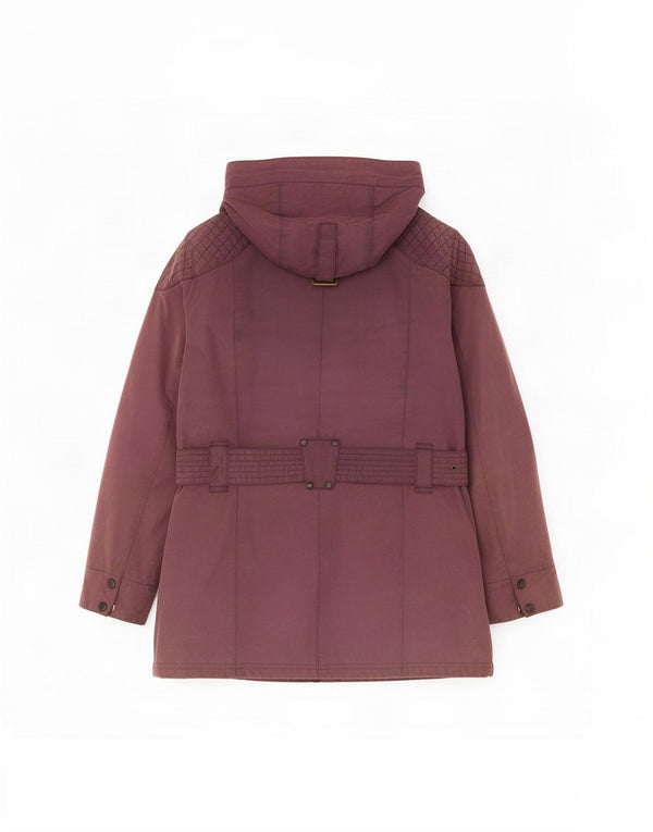 Barbour Womens Hooded Waxed Cotton Jacket UK 8 Small Purple