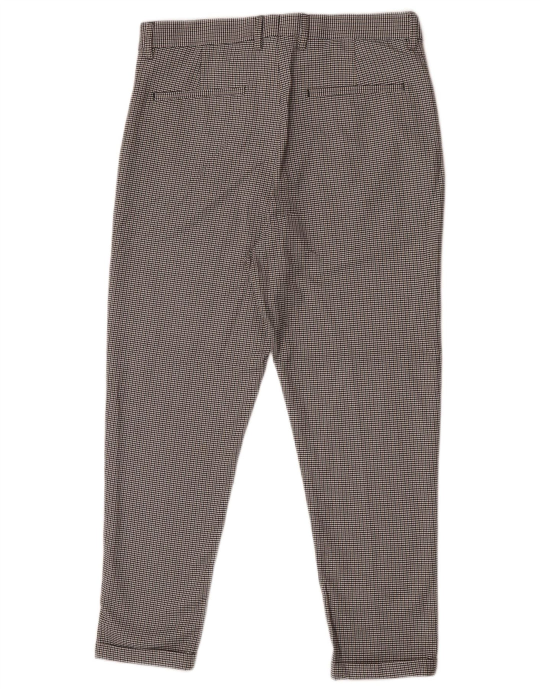 Zara Mens Slim Chino Trousers EU 40 Medium W31 L25 Grey Houndstooth