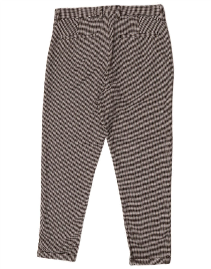 Zara Mens Slim Chino Trousers EU 40 Medium W31 L25 Grey Houndstooth