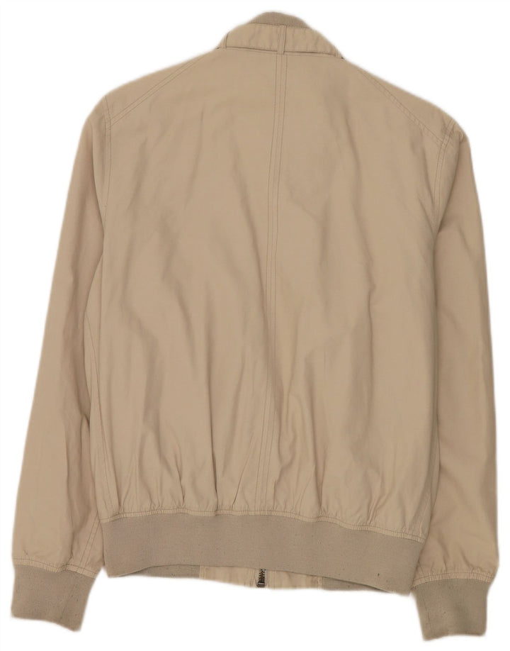 Schott Mens Military Bomber Jacket UK 38 Medium Beige Cotton