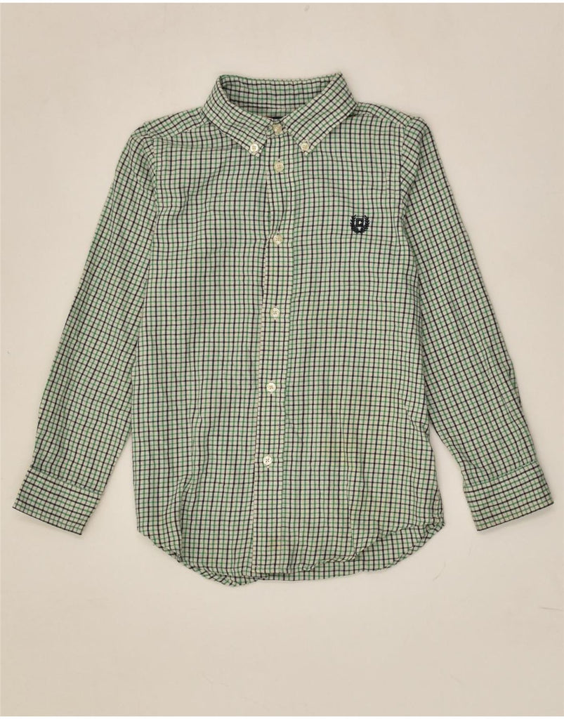 CHAPS Boys Shirt 6-7 Years Green Check Cotton | Vintage Chaps | Thrift | Second-Hand Chaps | Used Clothing | Messina Hembry 