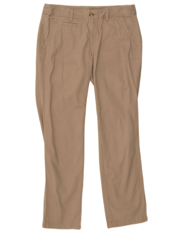 Eddie Bauer Womens Slim Chino Trousers US 10 Large W34 L32 Beige Cotton