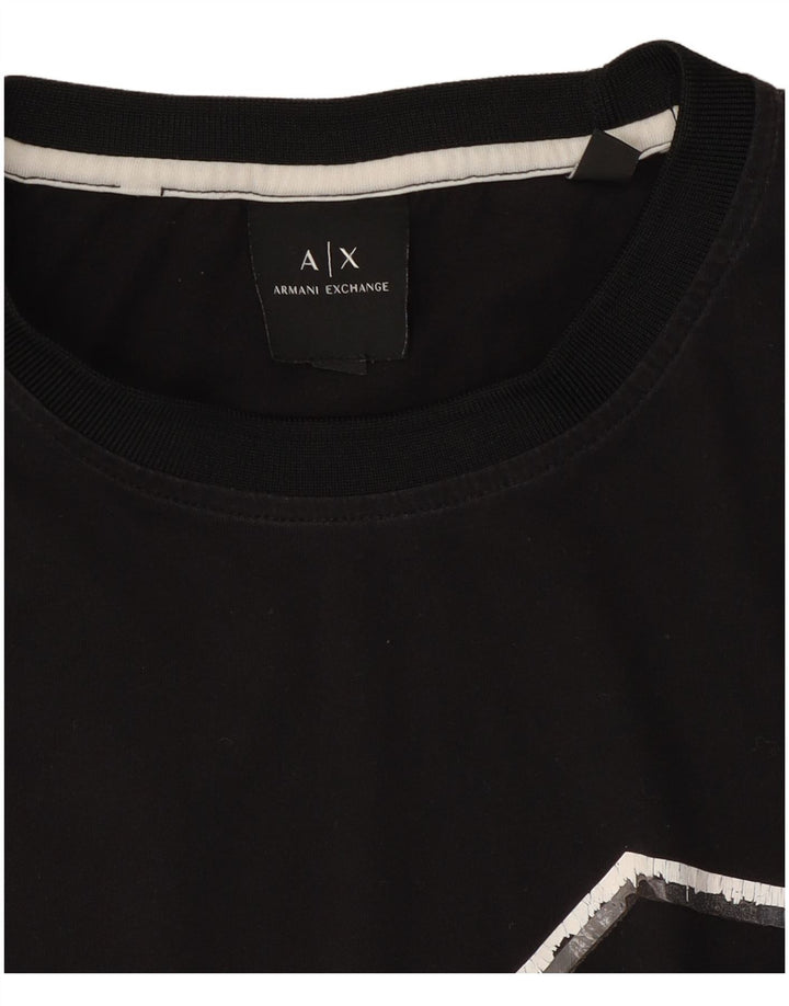Armani Exchange Mens T-Shirt Top Medium Black