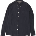 French Connection Mens Custom Fit Shirt Large Navy Blue Cotton