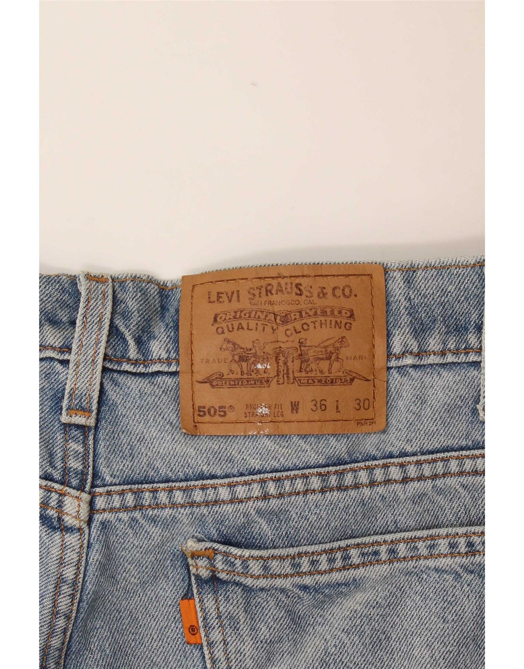 Levi's Mens 505 Straight Jeans W36 L30 Blue Cotton