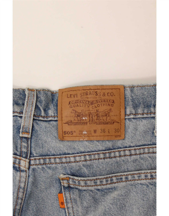 Levi's Mens 505 Straight Jeans W36 L30 Blue Cotton