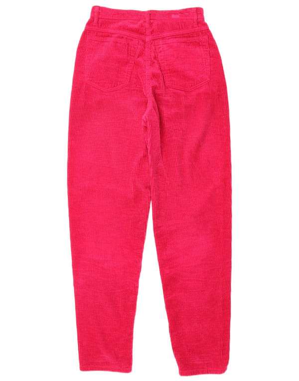 Benetton Womens Tapered Corduroy Trousers IT 40 Small W26 L30 Pink Cotton