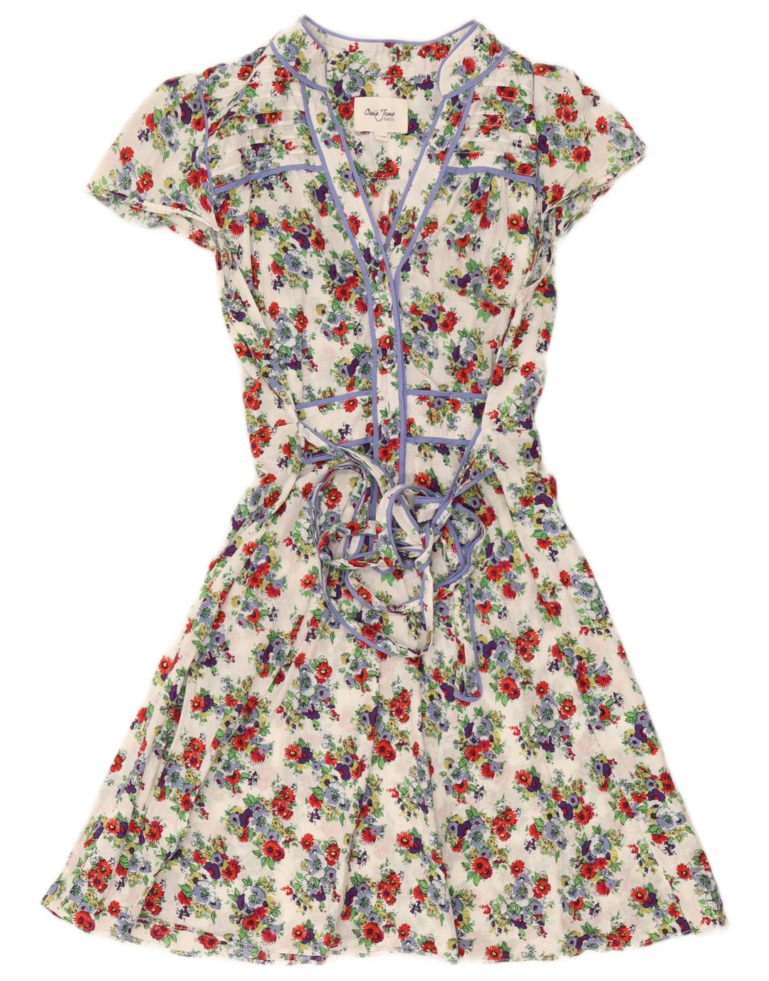 Oasis Womens A-Line Dress UK 12 Medium White Floral