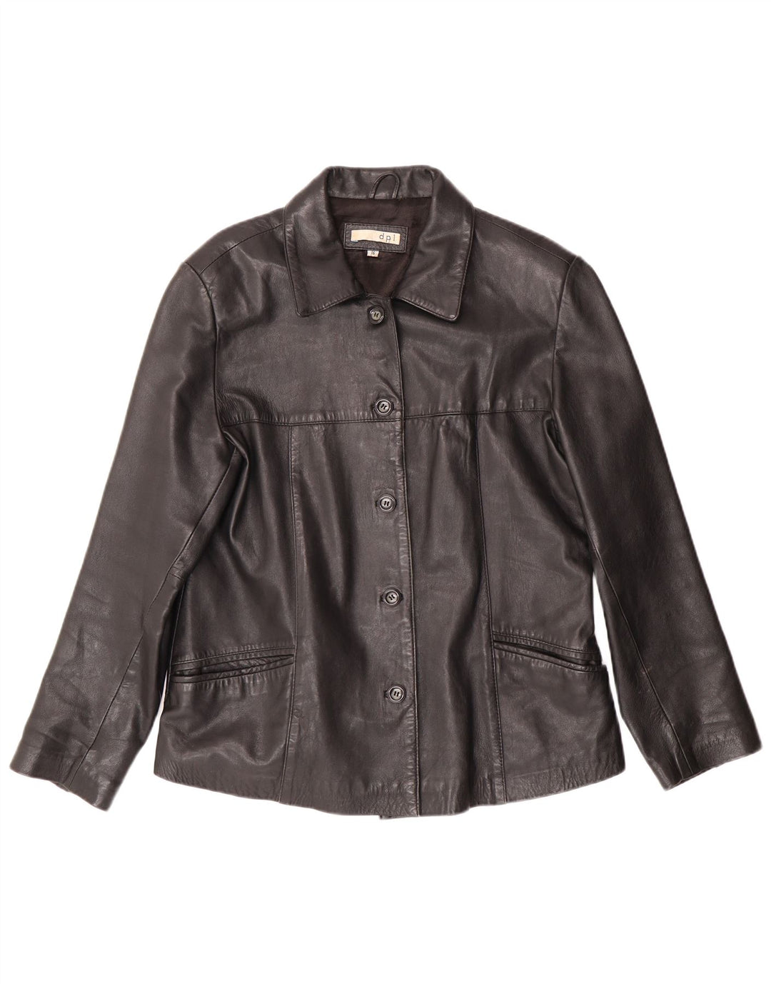 Vintage Womens Leather Jacket UK 16 Large Black Leather