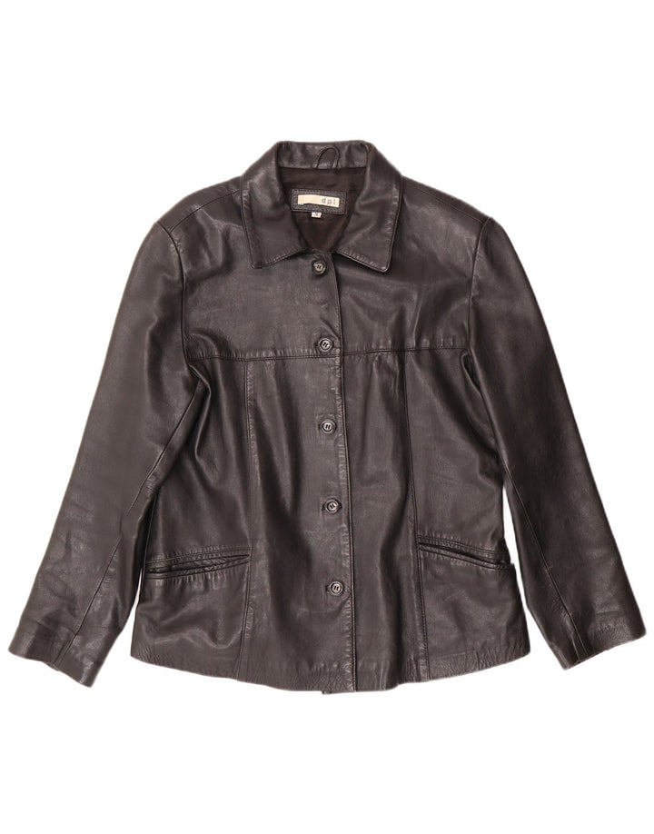 Vintage Womens Leather Jacket UK 16 Large Black Leather