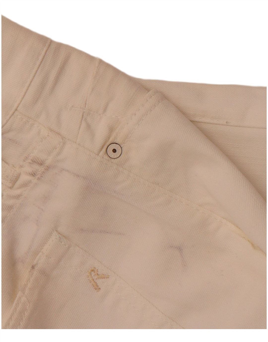 REPLAY Womens Straight Jeans  W33 L28 Off White Cotton