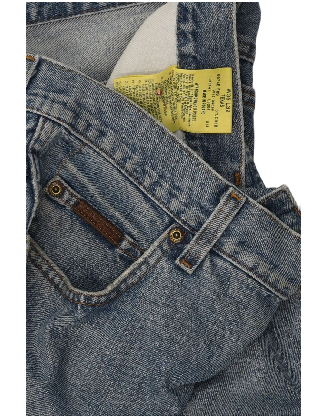 Wrangler Mens Texas Straight Jeans W35 L29 Blue Cotton
