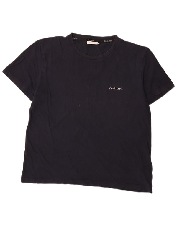 Calvin Klein Mens T-Shirt Top 2XL Navy Blue Cotton