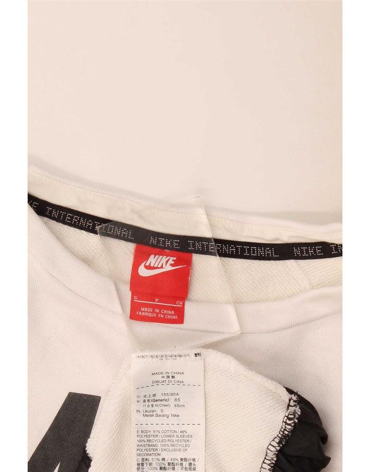 Nike Womens Oversized Graphic Sweatshirt Jumper UK 10 Small White