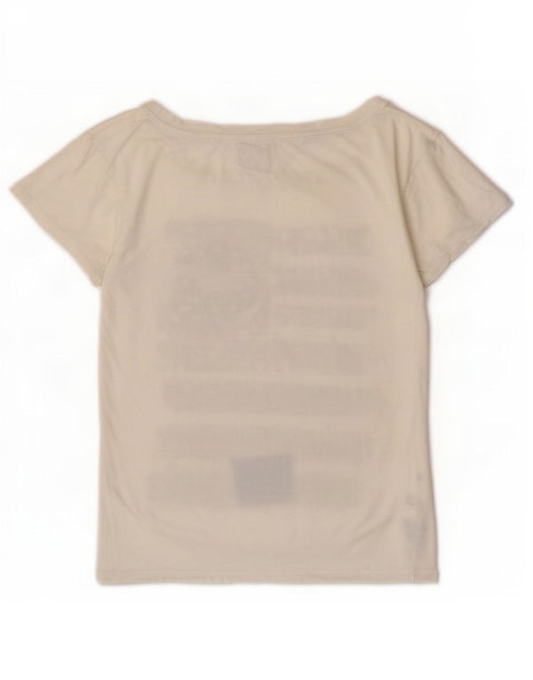 Tommy Hilfiger Womens Graphic T-Shirt Top UK 14 Medium White Cotton