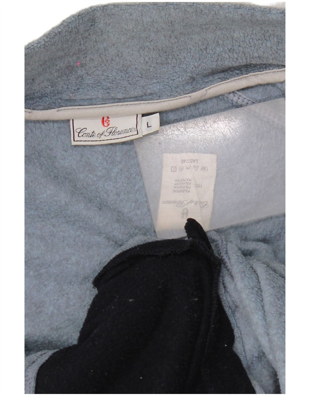 Conte of Florence Womens Fleece Jacket UK 16 Large Blue Polyester