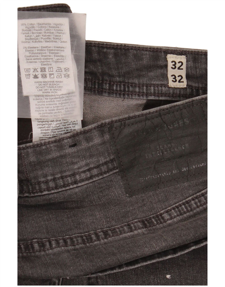 Jack & Jones Mens GLENN Slim Jeans W32 L32 Grey Cotton