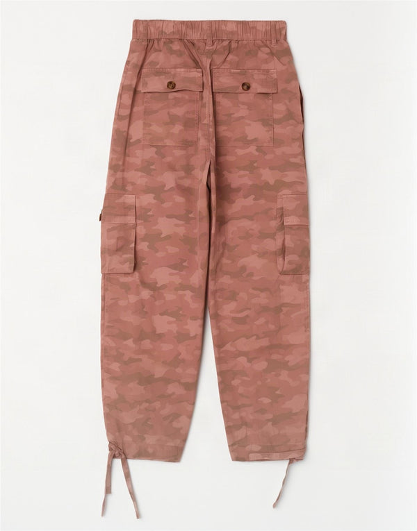 Marks & Spencer Womens Crop Cargo Trousers UK 6 XS W26 L23 Pink Camouflage