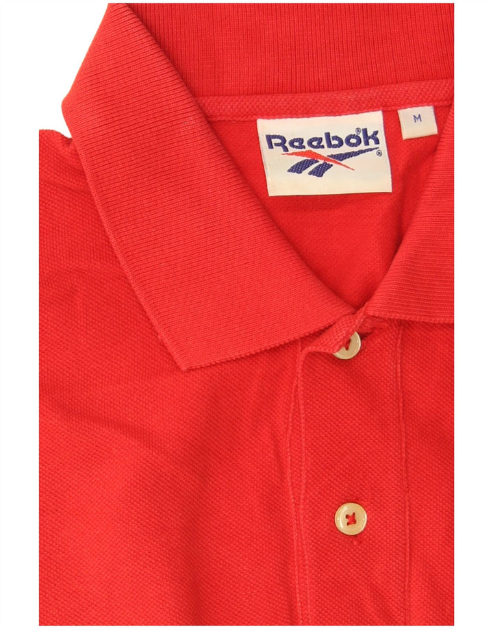 Reebok Mens Polo Shirt Medium Red Cotton
