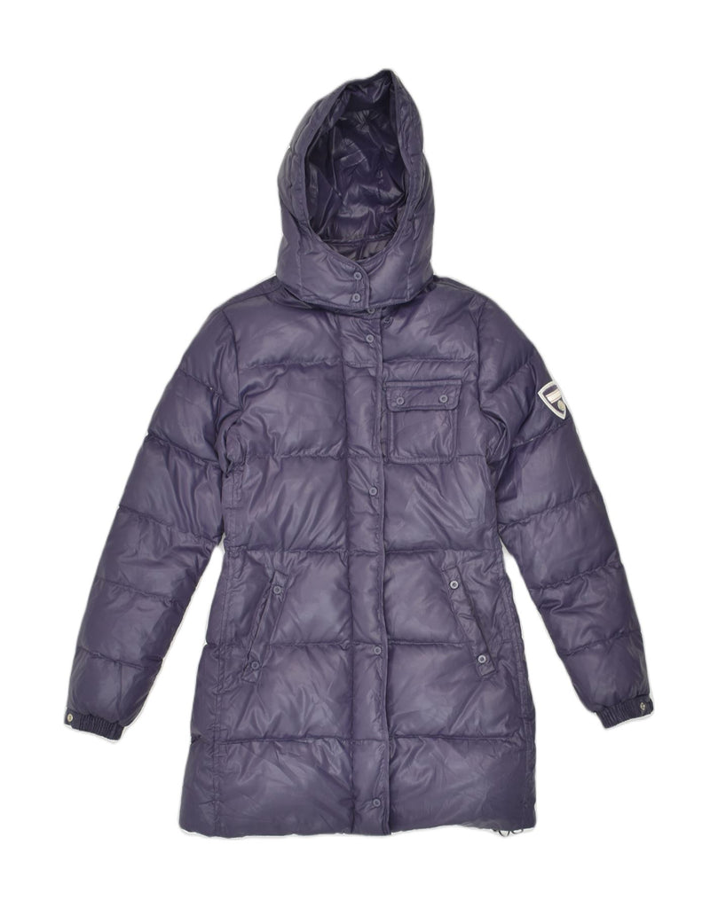 CHAMPION Womens Hooded Padded Coat UK 10 Small Purple Polyester | Vintage Champion | Thrift | Second-Hand Champion | Used Clothing | Messina Hembry 