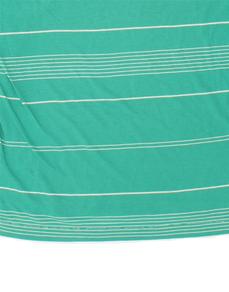 PUMA Mens Polo Shirt Medium Green Striped Cotton Vintage Puma and Second-Hand Puma from Messina Hembry 