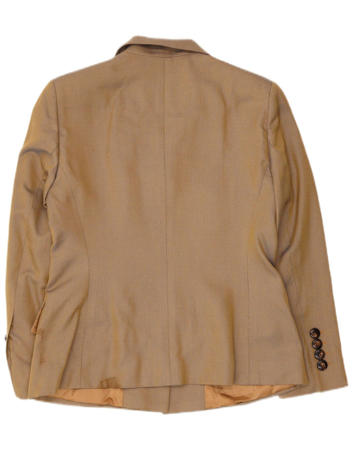 Escada Womens Elements Blazer Jacket UK 12 Medium Beige Herringbone