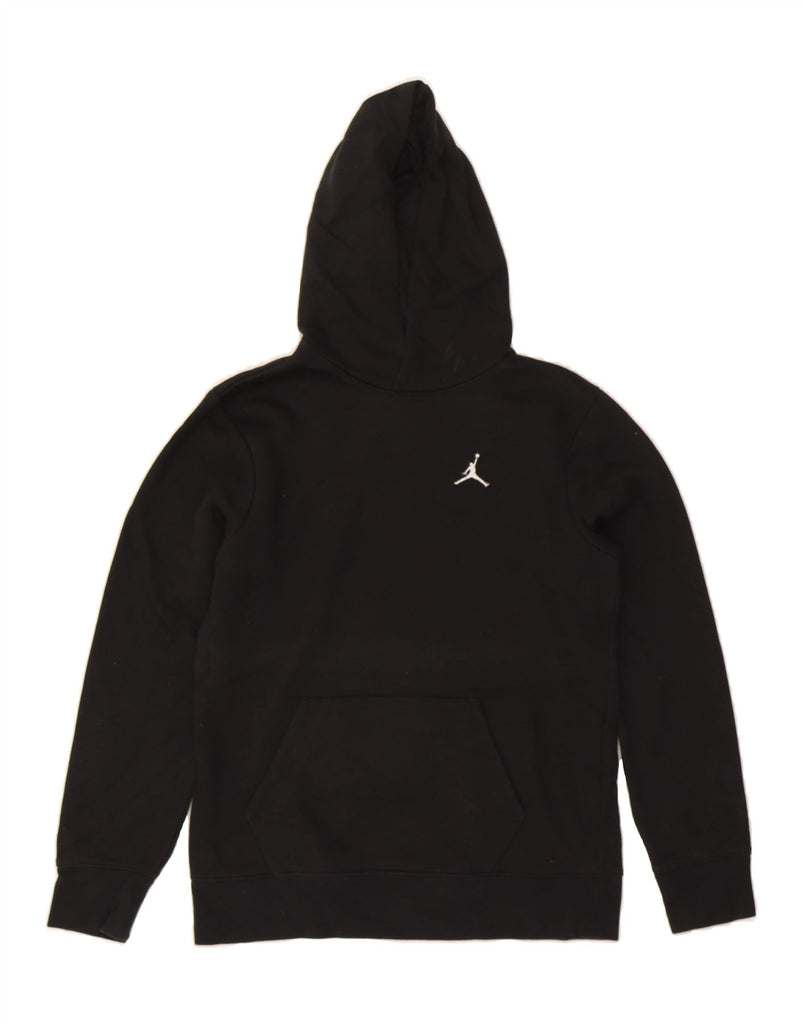 JORDAN Boys Hoodie Jumper 13-14 Years XL Black Cotton Vintage Jordan and Second-Hand Jordan from Messina Hembry 