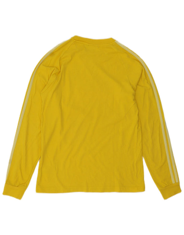 Adidas Mens Top Long Sleeve Small Yellow Cotton