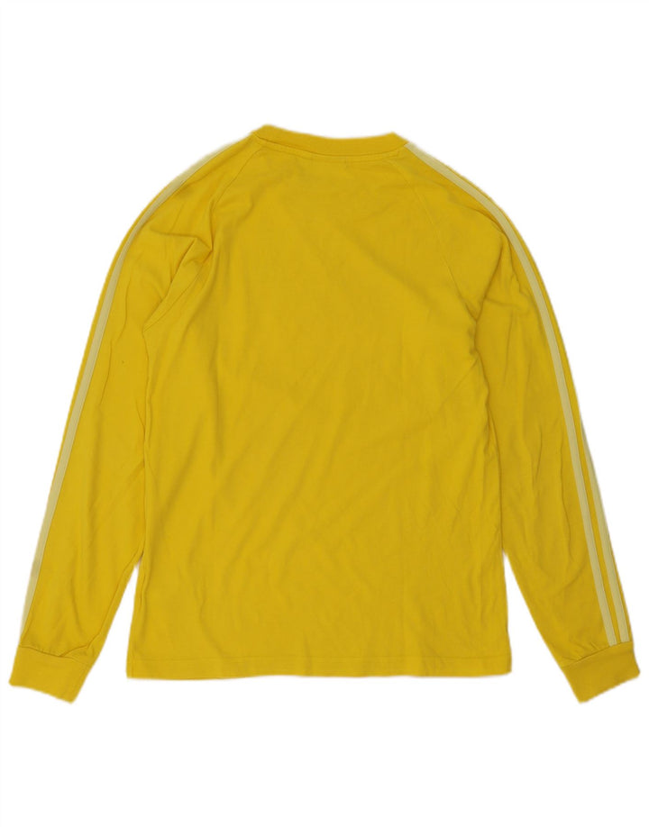 Adidas Mens Top Long Sleeve Small Yellow Cotton