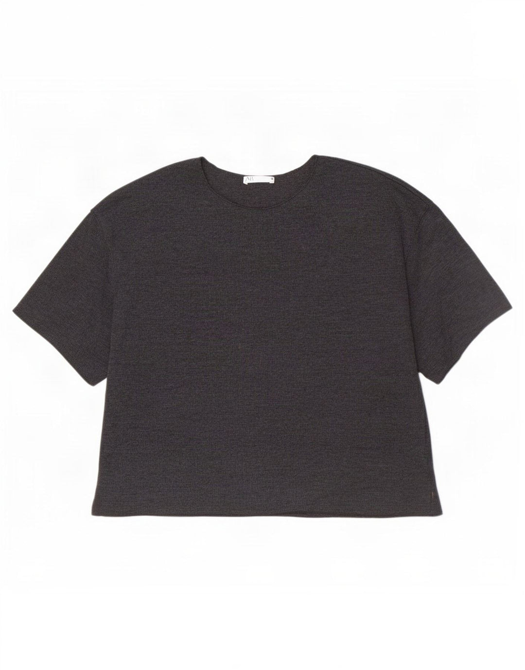 Zara Womens T-Shirt Top UK 12 Medium Grey Cotton