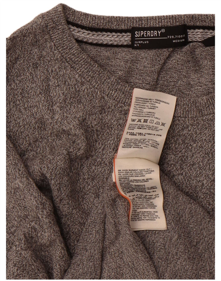 Superdry Mens Graphic T-Shirt Top Medium Grey Flecked Cotton