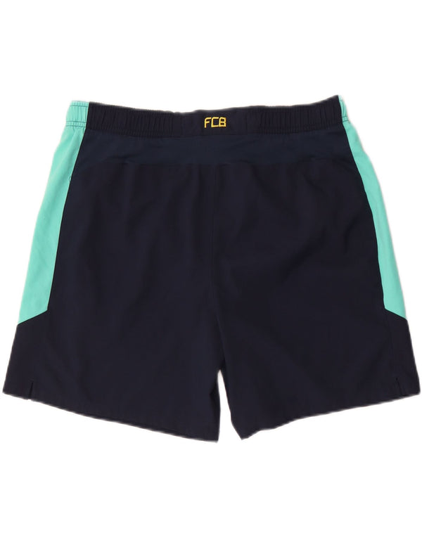 Nike Mens FCB Graphic Sport Shorts Small  Navy Blue Colourblock Polyester