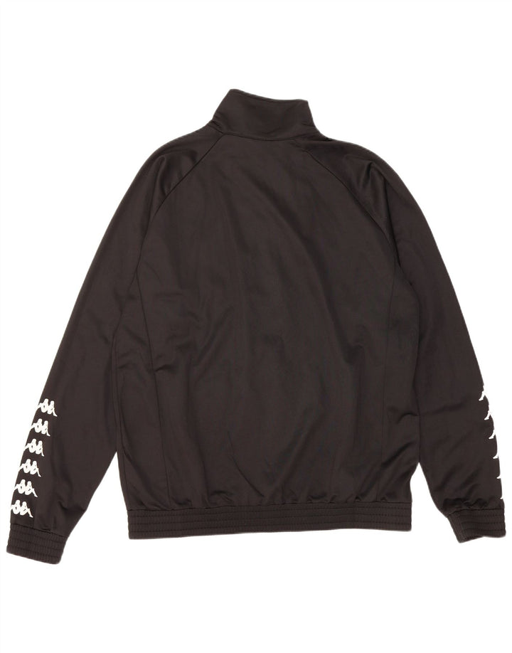 Kappa Mens Graphic Tracksuit Top Jacket Large Black Polyester