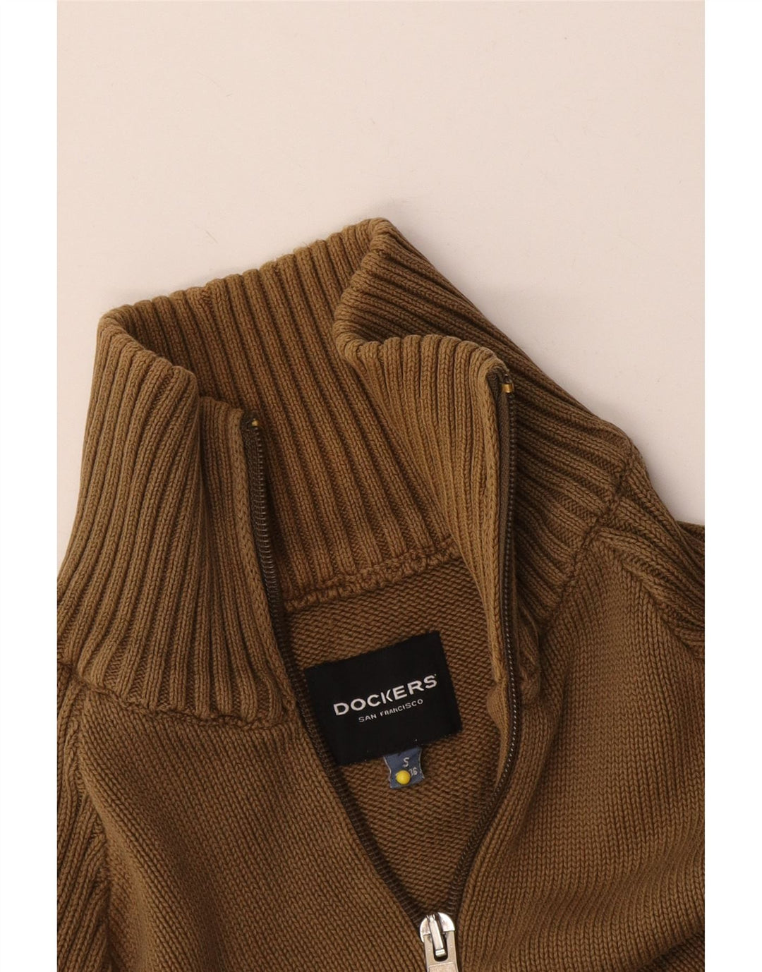 Dockers Mens Cardigan Sweater Small Khaki