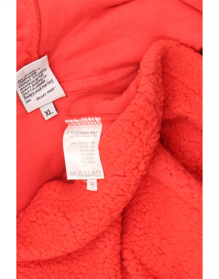 Scorpion Bay Womens Hooded Fleece Jacket UK 18 XL Orange Polyester