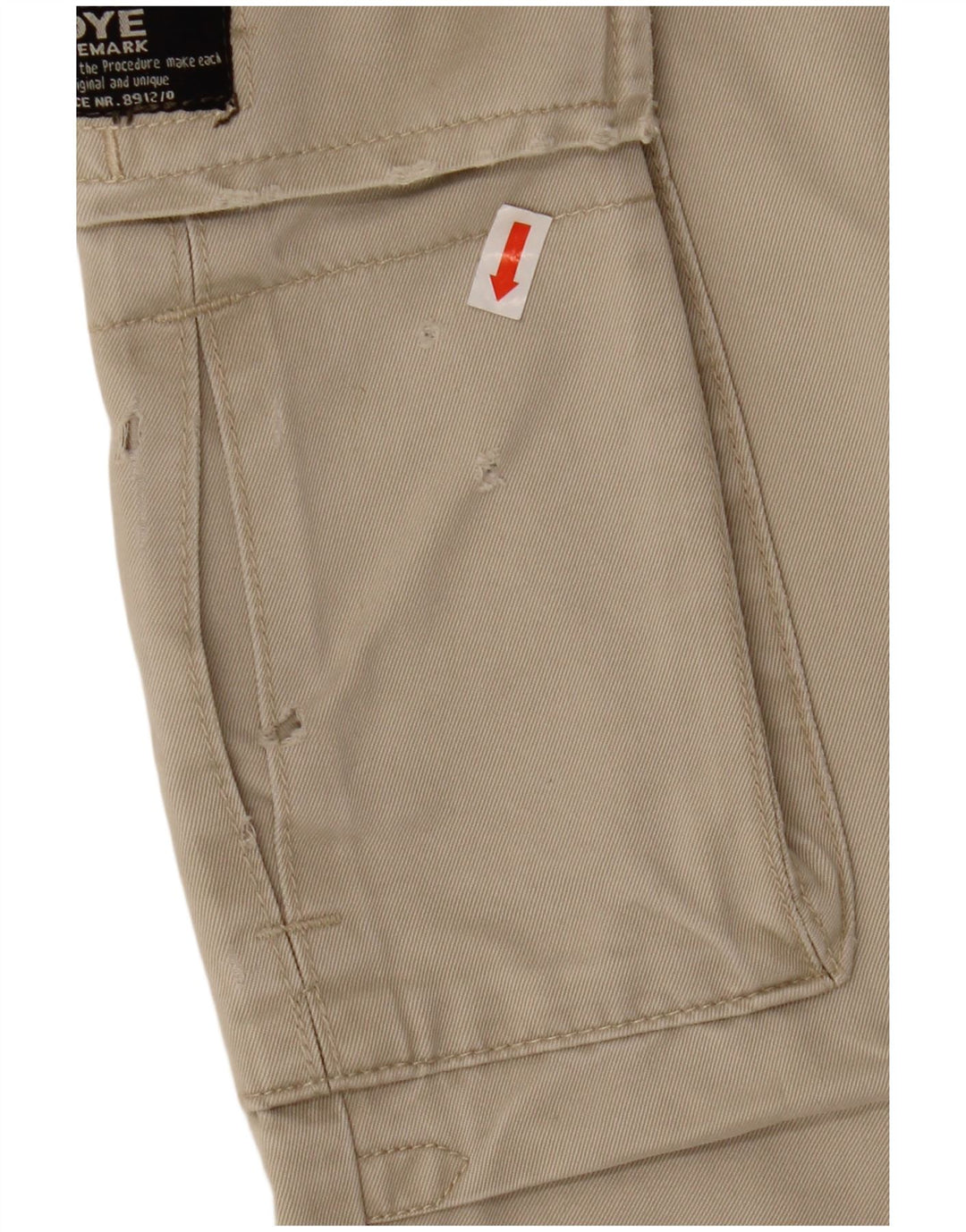 XDYE Womens Straight Cargo Trousers EU 42 Large W34 L31 Beige