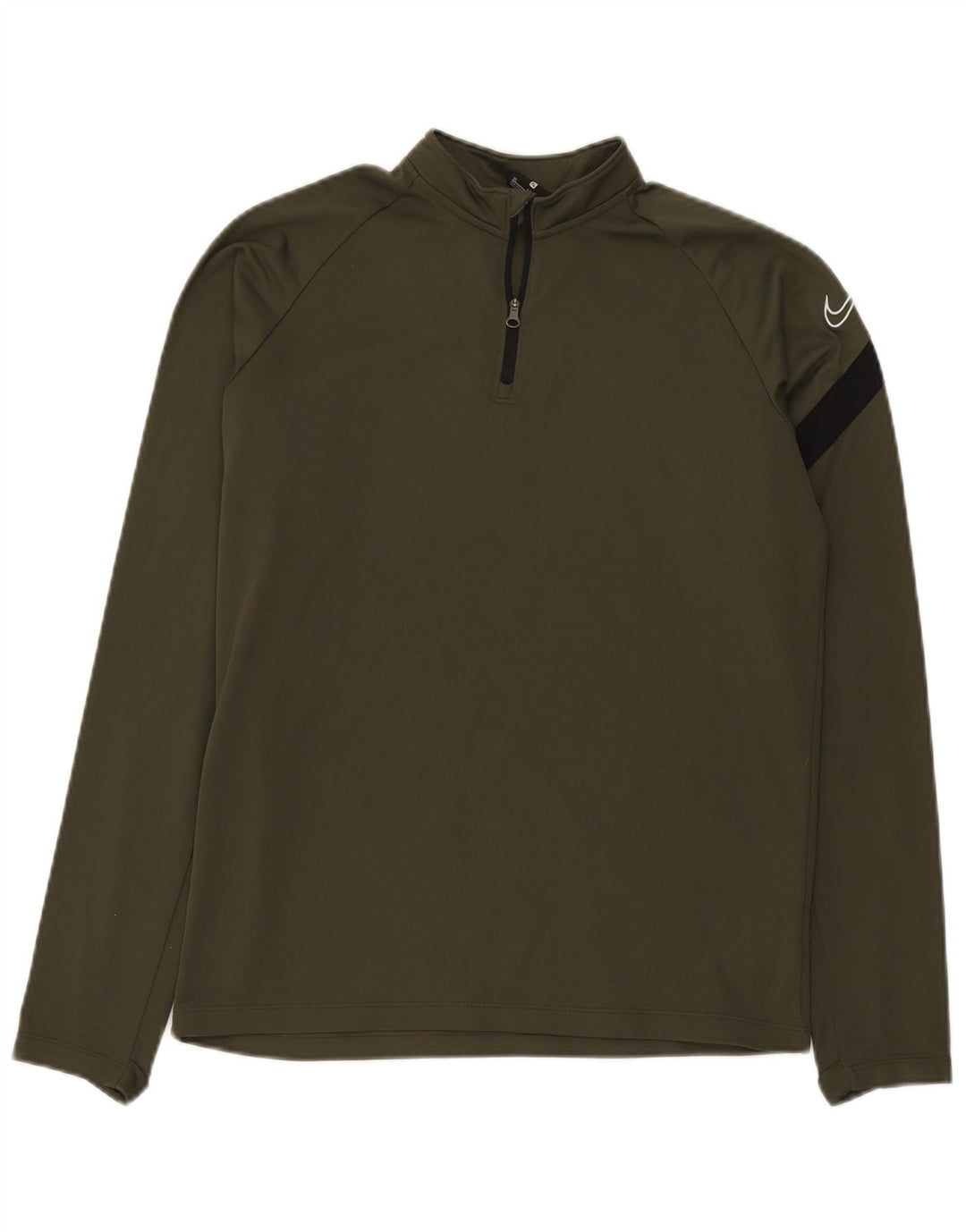 Nike Boys Zip Neck Pullover Tracksuit Top 13-14 Years XL Khaki Colourblock