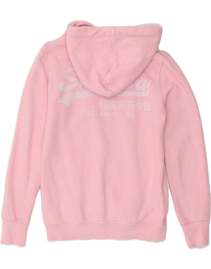 SUPERDRY Womens Graphic Hoodie Jumper UK 10 Small  Pink Cotton | Vintage Superdry | Thrift | Second-Hand Superdry | Used Clothing | Messina Hembry 