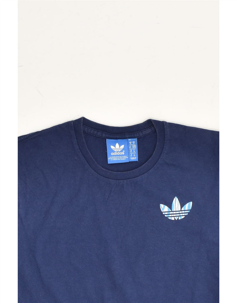 ADIDAS Mens T-Shirt Top Medium Navy Blue | Vintage Adidas | Thrift | Second-Hand Adidas | Used Clothing | Messina Hembry 