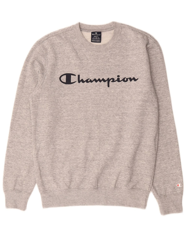 Champion Mens Graphic Sweatshirt Jumper Small Grey Cotton
