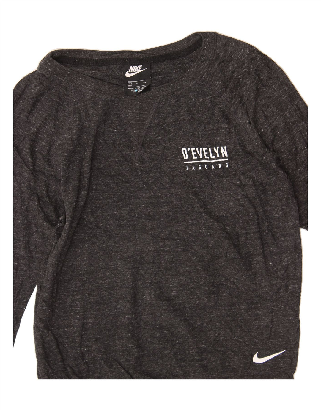 NIKE Womens Sweatshirt Jumper UK 10 Small Grey Flecked Cotton Vintage Nike and Second-Hand Nike from Messina Hembry 