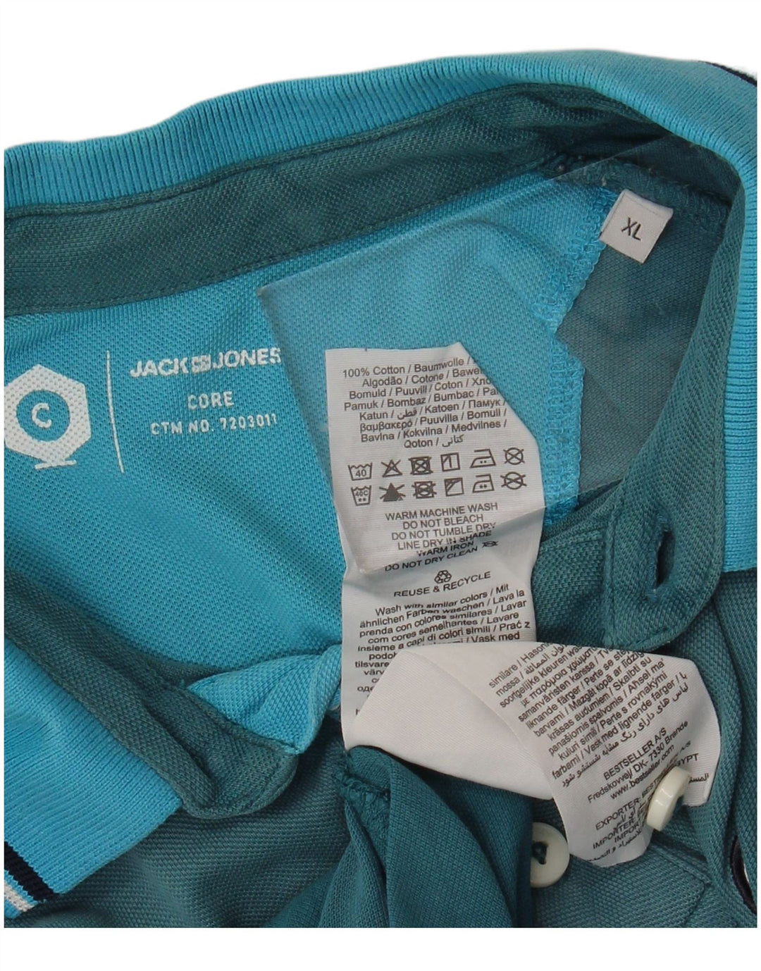 JACK & JONES Mens Polo Shirt XL Blue Cotton