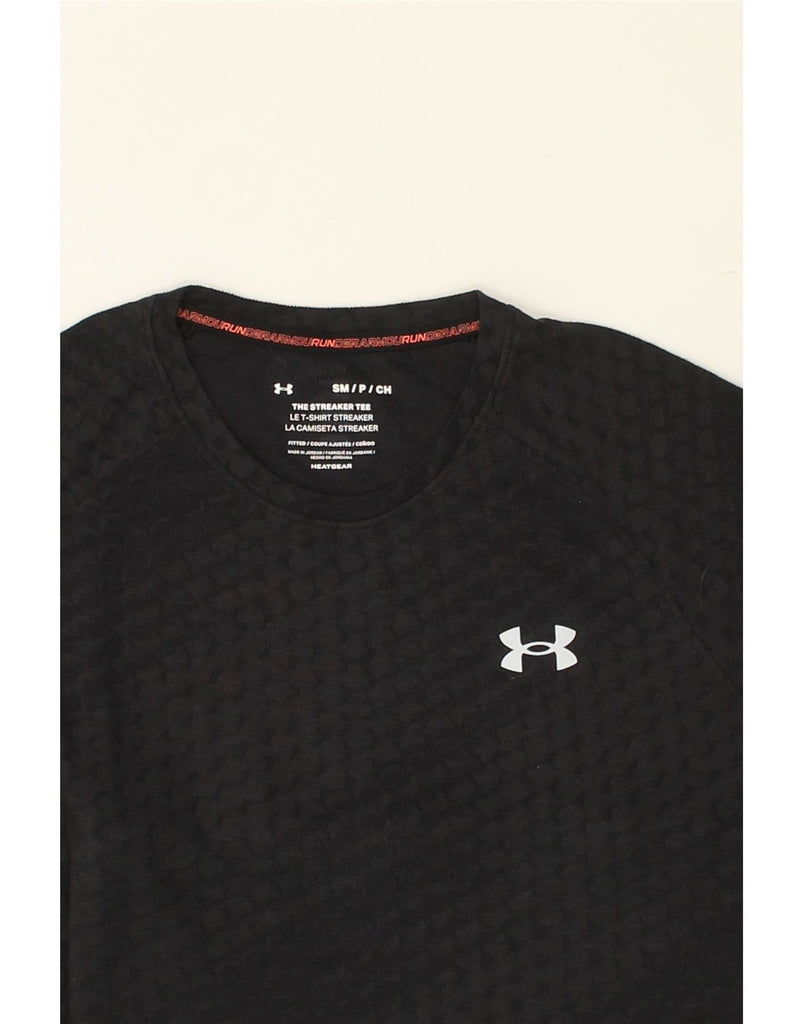 UNDER ARMOUR Mens Heat Gear Graphic T-Shirt Top Small Black | Vintage Under Armour | Thrift | Second-Hand Under Armour | Used Clothing | Messina Hembry 